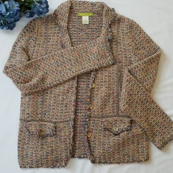 Sigrid Olson knobby tweed button up Sweater Jacket - Picture 8 of 12